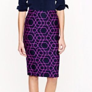 J Crew The Pencil Skirt Purple and Black